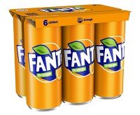 6 Pack Fanta Orange Sleek Can 330ml x 4