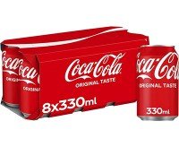 8 Pack Coca Cola - Coke Can 330ml x 3